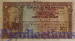 BABYLON BANQUE DU LIBAN 50 LIVRES 1939 PICK 44a FINE+ VERY RARE - Syrien