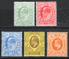 KEVII SG279-286 Set Of 5 Unmounted Mint Except 4d Which Is Light Mounted Mint - Nuovi