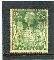 GREAT BRITAIN - 1942  2/6   GREEN  PERFIN   CORT   FINE USED - Perfins