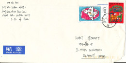 China Cover Sent Air Mail To Germany 20-3-2003 Topic Stamps The Cover Is Missing The Lower Right Corner - Storia Postale