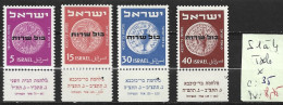 ISRAEL SERVICE 1 à 4 * Côte 8.75 € - Ongebruikt (met Tabs)