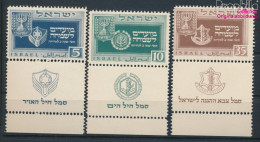 Israel 19-21 Mit Tab (kompl.Ausg.) Postfrisch 1949 Jüdische Festtage (10326323 - Ongebruikt (met Tabs)