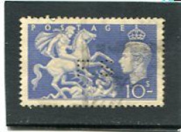 GREAT BRITAIN - 1951  10s   FESTIVAL  PERFIN    FS  FINE USED - Perfins