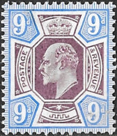 KEVII 1911 9d Dull Reddish Purple & Blue SG 307 Unmounted Mint Cat.£130.00 - Unused Stamps