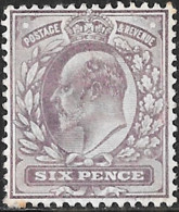 KEVII 1913 SG298 6d Pale Reddish Purple Mounted Mint Hinged Cat £30 - Unused Stamps