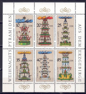 DDR 1987 - Weihnachtspyramieden, Nr. 3134 - 3139 Im Klb., Postfrisch ** / MNH - 1981-1990