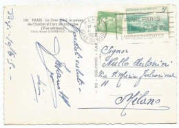 France Monaco  Jumelles Twin Values Mixed Franked Pcard Paris 11jun1950 Avec Gandon F5 + Monaco F5 - Lettres & Documents