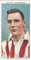 25 Tom Johnson Sheffield United FC  - Wills Cigarette Card - Association Footballers, 1935 - Original Card - Sport - Wills