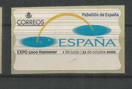 ESPAÑA ATM ETIQUETA BLANCA BLANK LABEL EXPO HANNOVER 2000 - 2000 – Hanover (Germany)
