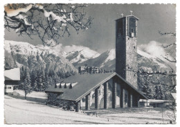 74. CPSM. Haute Savoie. Plateau D'Assy. Eglise D'Assy, Vue D'hiver - Passy