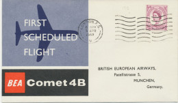 GB 5.4.1960, First Flight British European Airways (BEA) With Comet B4 „LONDON – MUNICH" - Postwaardestukken