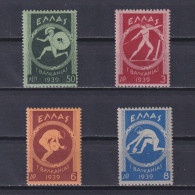 GREECE 1939, Sc# 421-424, Pan-Balkan Games, MH - Ungebraucht