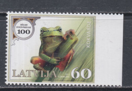 Lettonie N° 812b XX Faune : Grenouille, Isolé De Carnet : Dentelé Sur 3 Cotés, Sans Charnière, TB - Lettland