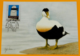 Åland 2003 - Exhibition Card Reykjavik Nordia 03 - Europa Stamp MiNo 223 - Eider Duck Bird - Aland