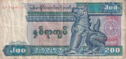 Billet, Myanmar  ( Ex-Birmanie ) 200 Kyats - Other - Asia