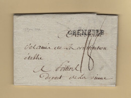 Grenoble - Isere - 1791 - Courrier Imprimé - Societe Des Amis De La Constitution - Tarif Et Affranchissement De Lettres - 1701-1800: Precursores XVIII