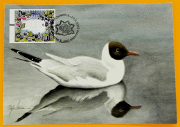 Åland 2003 - Exhibition Card Fredrikshamn Haminan Postimerkkikerho 70 Vuotta - ATM Label MiNo 14 - Laughing Gull Bird - Aland