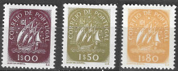 PORTUGAL - 1948-1949- Caravela. Novos Valores E Cores. 1$80,1$50, 1$00 * MVLH Afinsa Nº 700, 699, 697 - Nuovi