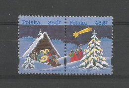 Poland 1995 Christmas Pair Y.T. 3359A/B ** - Unused Stamps