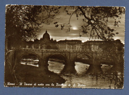 1961 - ROMA - IL TEVERE DI NOTTE CON LA BASILICA DI S. PIETRO -  ITALIE - San Pietro