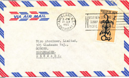 New Zealand Air Mail Cover Sent To Denmark Auckland Overseas 21-7-1966 - Airmail