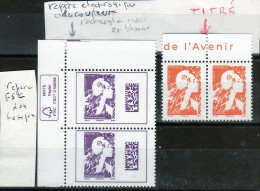 2024 - Titré-Variétés - 2 PAIRES  " MARIANNE DE L'AVENIR "  à-1.00 € - 1.96 €- Coin Et Bord De Feuille - Gommé-NEUF** - 2023-... Marianne De L’avenir