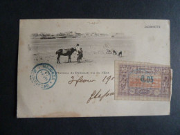 H2 - Cote Des Somalis - 2 YT 23 (1 Au Ro Et 1 Vo) Sur CPA De Djibouti Vers Majunga 1902 - Cachet Marseille à La Réunion - Storia Postale