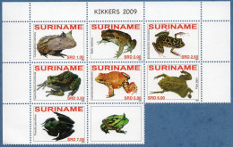 Suriname 2009 Frogs, 7 Values MNH Ceratophrys, Bufo, Eleutherodactylus, Gastrotheca, Leptodactylus, Pipa - Kikkers