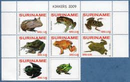 Suriname 2009 Frogs, 7 Values MNH Ceratophrys, Bufo, Eleutherodactylus, Gastrotheca, Leptodactylus, Pipa - Rane