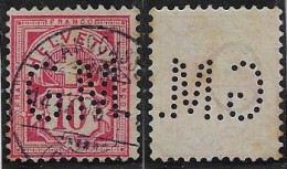 Switzerland 1889/1919 Stamp With Perfin G.M. By Muller & Co Writing Book Factory From Bern Lochung Perfore - Gezähnt (perforiert)