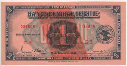 CHILE  1 Peso - (1/10 Condor)  P89   Dated 11.02.1942 - Cile