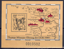 DDR 1989 - Thomas Müntzer, Block 97, Postfrisch ** / MNH - 1981-1990