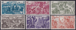 Madagascar 1946 Sc C45-50 Yt PA66-71 Air Post Set MH* Some Light Creases - Airmail