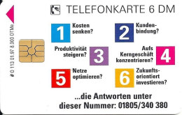 Germany - Siemens Telekommunikation - O 0113 - 01.1997, 6DM, 8.000ex, Mint - O-Series: Kundenserie Vom Sammlerservice Ausgeschlossen