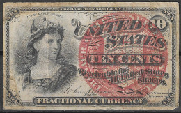 Usa U.s.a. UNITED STATES OF AMERICA  1874 Fractional Currency 10c Fourth Issue Fr# 1257 VERY FINE - 1874-1875 : 5 Uitgift