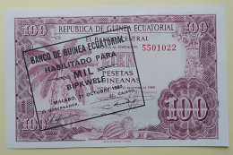 GUINEE EQUATORIALE - Billet De 1000 Bipkwele Sur 100 Pesetas. 21-10-1980. Pick: 18. PRESQUE NEUF - Equatorial Guinea