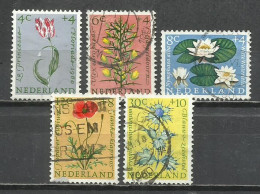 0112S-SERIE COMPLETA HOLANDA 13,00€ 1960 Nº 719/723 PLANTAS BOTANICA VEGETALES BENEFICENCIA.NETHERLAND. PAISES BAJOS - Usati