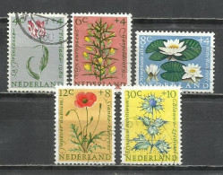 0112T-SERIE COMPLETA HOLANDA 13,00€ 1960 Nº 719/723 PLANTAS BOTANICA VEGETALES BENEFICENCIA.NETHERLAND. PAISES BAJOS - Used Stamps