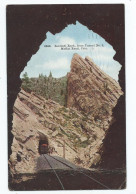 Railway Postcard Sentinel Rock From Tunnel With Locomotive. Posted1910 Denver Colorado Usa - Structures