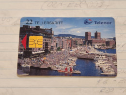 Norway-(N-055)-Aker Brygge-(22 Tellerskritt)-(56)-(?)-used Card+1card Prepiad Free - Norway