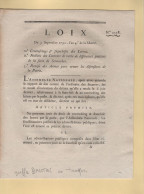 Loix - Contreseings Et Franchises - Foret Senonches - Armes - 1792 - Signature (tampon) Danton + Sceau De L Etat - Rare - 1701-1800: Précurseurs XVIII