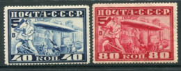 SOVIET UNION 1930 Zeppelin Visit Perforated 10½ LHM / *.  Michel 390-91B - Ungebraucht