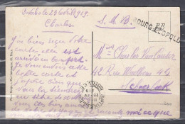 Postkaart Van Bruxelles Naar Schaerbeek Met Langstempel Bourg-Leopold - Linear Postmarks