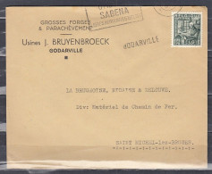 Brief Van Gent Naar Saint Michel Lez Bruges  Met Langstempel Godarville - Griffes Linéaires