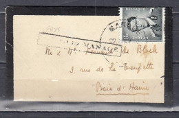 Brief Van Manage Naar Bois D'Haine Met Langstempel Fayt Lez Manage - Linear Postmarks