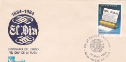 Argentina - 1984 - FDC - Centenary Of The Diary "El Dia" - Philatelic Official Envelope  -  Caja 30 - FDC