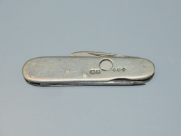 -ANCIEN COUTEAU De FUMEUR JOHN WATTS SHEFFIELD PLAQUETTES ARGENT ANGLAIS   E - Knives