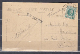 Postkaart Van Marbehan Naar Reims Met Langstempel Ste Marie - Sello Lineal