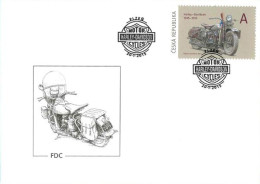 FDC 835 Czech Republic Harley Davidson 2015 Motorbike Motorcycle - Motos