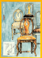Åland - Exhibition Card Täby Norrphil 2004 - Ermine Stamp MiNo 229 - Antique Chair - Aland